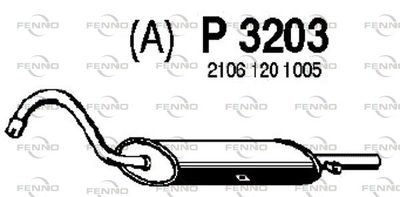 Глушитель выхлопных газов конечный FENNO P3203 для LADA TOSCANA
