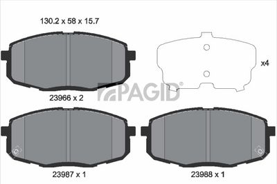 комплект спирачно феродо, дискови спирачки PAGID T1378N