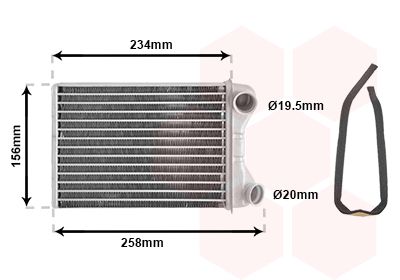 VAN WEZEL 17006242 Радиатор печки  для FIAT PUNTO (Фиат Пунто)