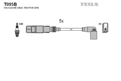 Комплект проводов зажигания TESLA T095B для VW BORA
