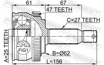 Joint Kit, drive shaft 1210-NFA47