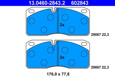 Комплект тормозных колодок, дисковый тормоз 13.0460-2843.2