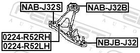 Control/Trailing Arm, wheel suspension 0224-R52LH