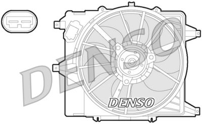 Вентилятор, охлаждение двигателя DENSO DER23003 для RENAULT MEGANE