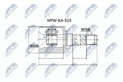 Zestaw przegubu, wał napędowy NTY NPW-KA-315