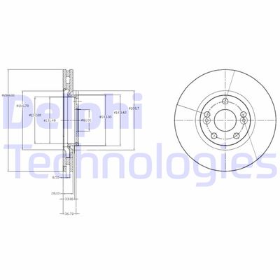 DELPHI BG3924 Тормозные диски  для RENAULT ESPACE III (JE0_) 3.0 V6 24V (JE0G, JE0R)