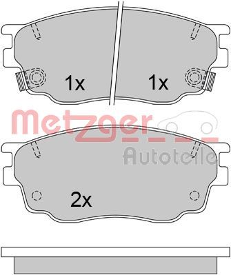 Комплект тормозных колодок, дисковый тормоз METZGER 1170461 для MAZDA 6