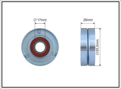 Tensioner Pulley, V-ribbed belt 303-00