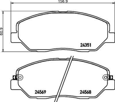 Комплект тормозных колодок, дисковый тормоз HELLA 8DB 355 028-481 для HYUNDAI GRAND SANTA FE