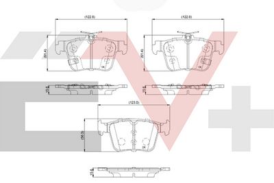 комплект спирачно феродо, дискови спирачки COMLINE CEV34014