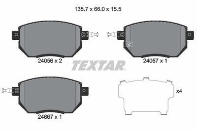 Комплект тормозных колодок, дисковый тормоз TEXTAR 2405601 для INFINITI M35