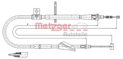 Тросик, cтояночный тормоз METZGER 11.5741 для OPEL AGILA