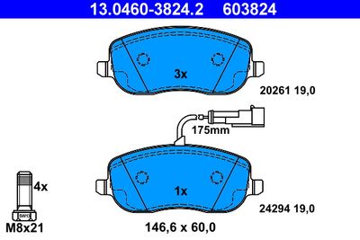 Brake Pad Set, disc brake 13.0460-3824.2