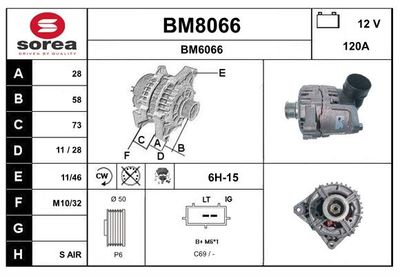 GENERATOR / ALTERNATOR SNRA BM8066
