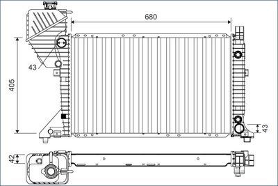 VALEO 701163 Радиатор охлаждения двигателя  для MERCEDES-BENZ SPRINTER (Мерседес Спринтер)