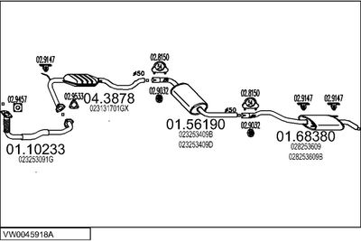 SISTEM DE ESAPAMENT MTS VW0045918A001769