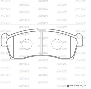 Комплект тормозных колодок, дисковый тормоз ADVICS SN935 для CITROËN C-ZERO