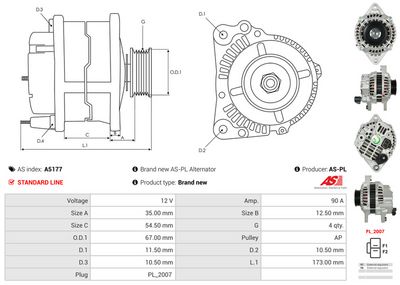 GENERATOR / ALTERNATOR AS-PL A5177 4