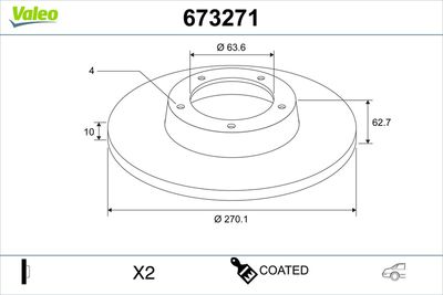 BREMSSCHEIBE VALEO 673271