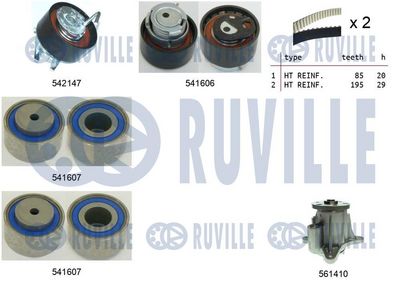 водна помпа+ к-кт ангренажен ремък RUVILLE 5503221