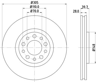 Тормозной диск HELLA 8DD 355 112-511 для ALFA ROMEO SPIDER