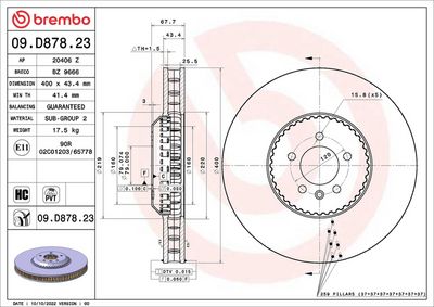 BREMSSCHEIBE BREMBO 09D87823