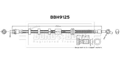 спирачен маркуч BORG & BECK BBH9125
