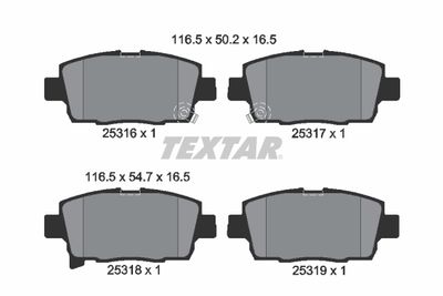 TEXTAR 2531601 Тормозные колодки и сигнализаторы  для TOYOTA PORTE (Тойота Порте)