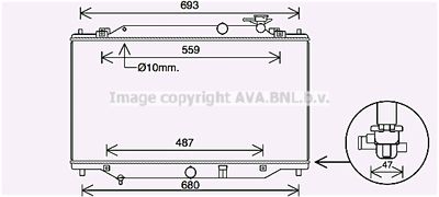 Радиатор, охлаждение двигателя AVA QUALITY COOLING MZ2287 для MAZDA 3