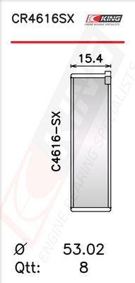 Черупка на биелен лагер KING CR4616SX0.5