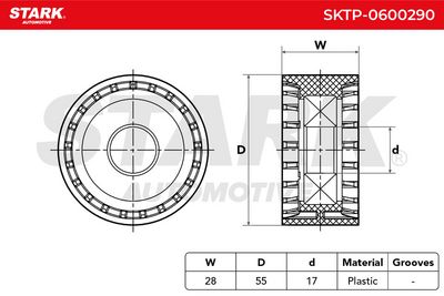 обтящна ролка, пистов ремък STARK SKTP-0600290