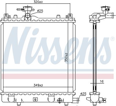 Kylare, motorkylning NISSENS 64175A för SUZUKI