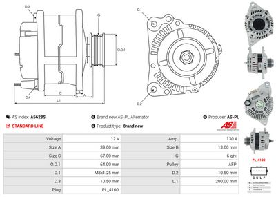 GENERATOR / ALTERNATOR AS-PL A5628S 4