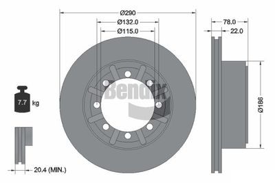 Тормозной диск BENDIX Braking BDS1785 для RENAULT MASCOTT