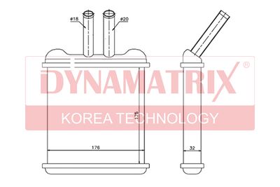 DYNAMATRIX DR76502 Радиатор печки  для DAEWOO LANOS (Деу Ланос)