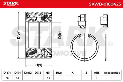 комплект колесен лагер STARK SKWB-0180425