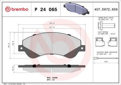 Brake Pad Set, disc brake P 24 065