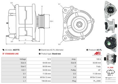 GENERATOR / ALTERNATOR AS-PL A6377S 4