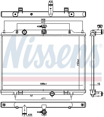 Radiator, motorkjøling NISSENS 686803 for NISSAN