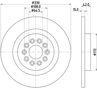 HELLA 8DD 355 116-711 Гальмівні диски для JAGUAR (Ягуар)
