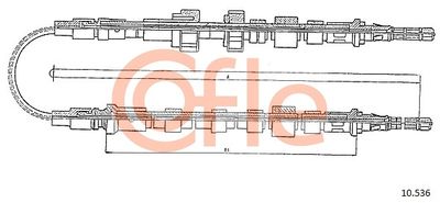 Тросик, cтояночный тормоз COFLE 10.536 для FORD ORION