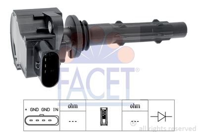 Катушка зажигания FACET 9.6387 для MERCEDES-BENZ CLC-CLASS