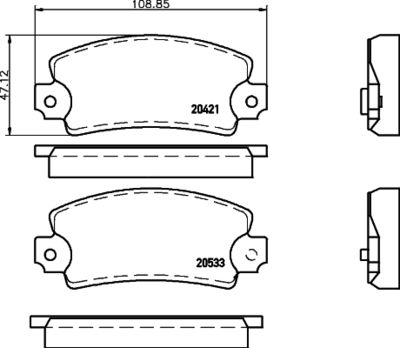 TEXTAR 2042102 Тормозные колодки и сигнализаторы  для TALBOT  (Талбот 1307-1510)