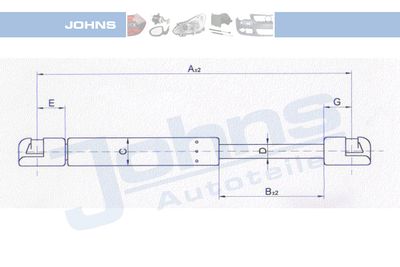 Газовая пружина, крышка багажник JOHNS 23 04 95-91 для CITROËN AX