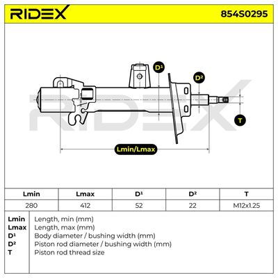 амортисьор RIDEX 854S0295
