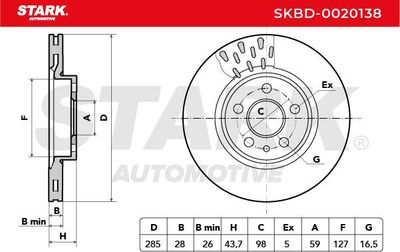 спирачен диск STARK SKBD-0020138
