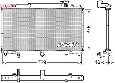 Радиатор, охлаждение двигателя DENSO DRM44048 для MAZDA 6