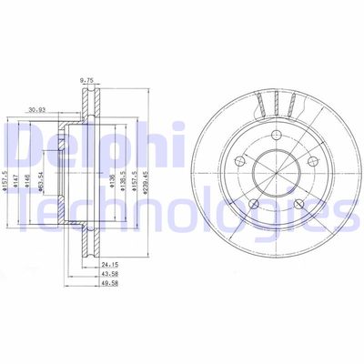 Тормозной диск DELPHI BG2472 для FORD P