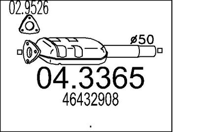 Катализатор MTS 04.3365 для FIAT BRAVA