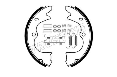 Zestaw szczęk hamulcowych, hamulec postojowy TRUSTING 253.743K
